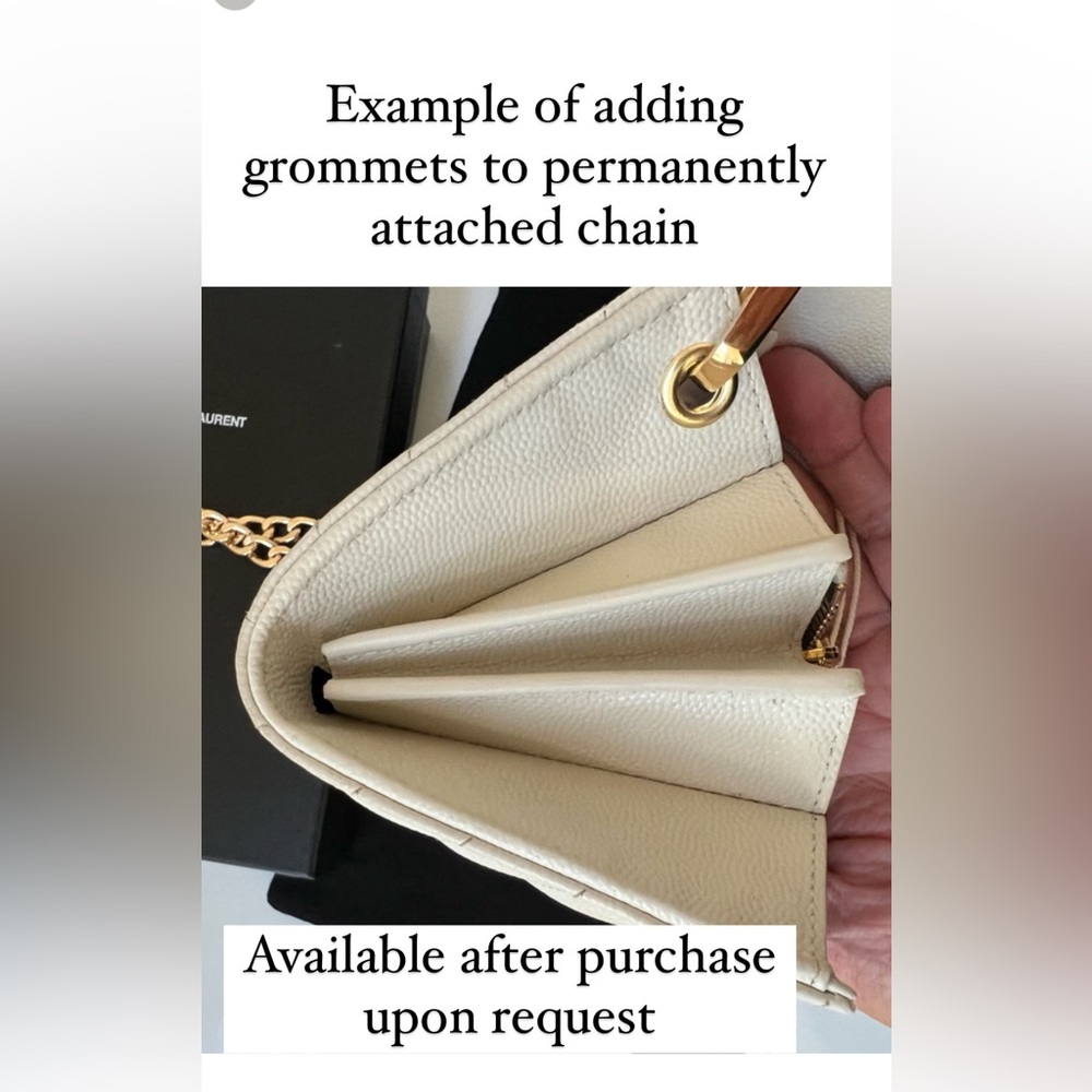 Beige YSL monogram with gold wallet on chain bag clutch - Picture 9 of 11